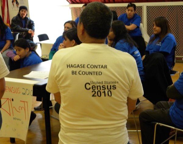 Volunteers at an immigrant census outreach event in Queens, NY. - Photo: John Rudolph