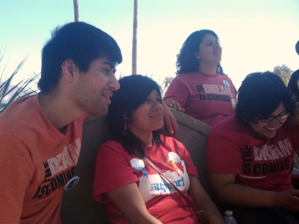 Dream Act Protesters Mohamed, Lizbeth, Tania and Yahaira in Tucson, AZ - Photo: Valeria Fernandez