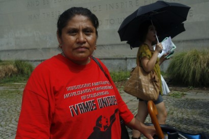 Maria Garcia at immigration rally in New York on July 29, 2010 - Photo: Sarah Kramer