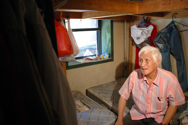 74-year-old Fugao Pan complained his landlord left his rent controlled apartment dilapidated in order to force him out