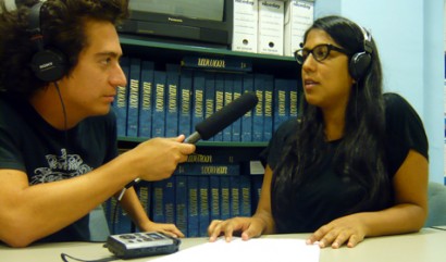 Daniel Alarcón reporting a story for Radio Ambulante