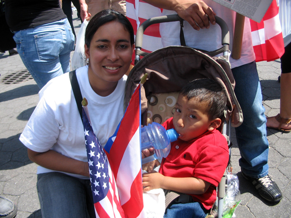 Cynthia Otero With Her Son Christian at New York Immigration Reform Rally - Photo: Cristina DC Pastor