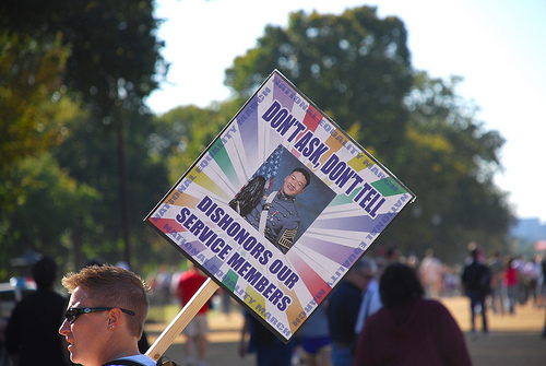Sign from the National Equality March, National Mall, Washington, DC.