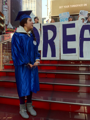 Melissa Garcia-Velez, an 18 year old 'DREAMer' at a rally in New York