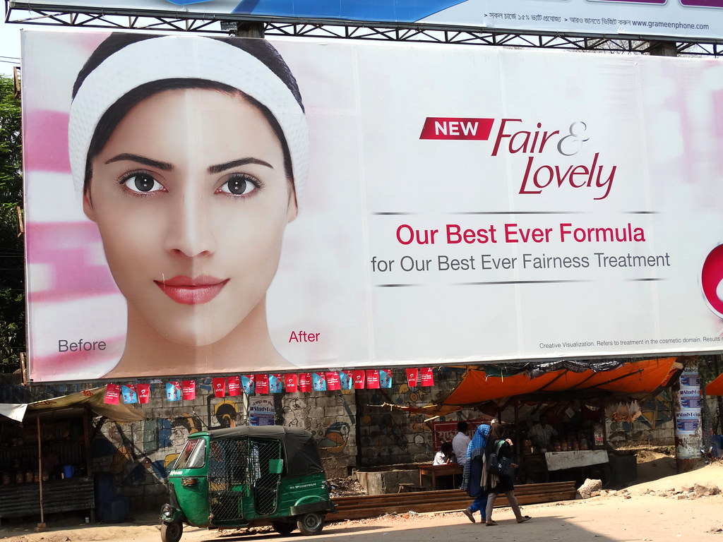 Billboard for "Fair and Lovely" Skin-Whitening Cream in Chittagong, Bangladesh